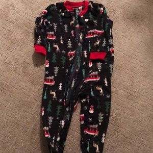 Carters fleece footed Christmas jammies